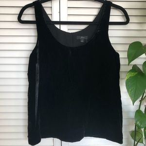 J. Crew black velvet tank top, size 0